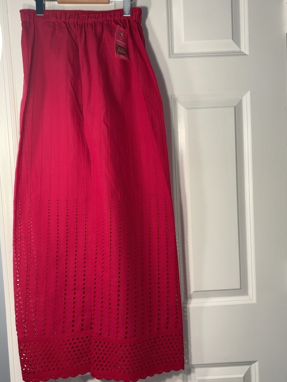 Ruby Fashion Studio Women’s XL Pink Embroidered Palazzo Pants NWT